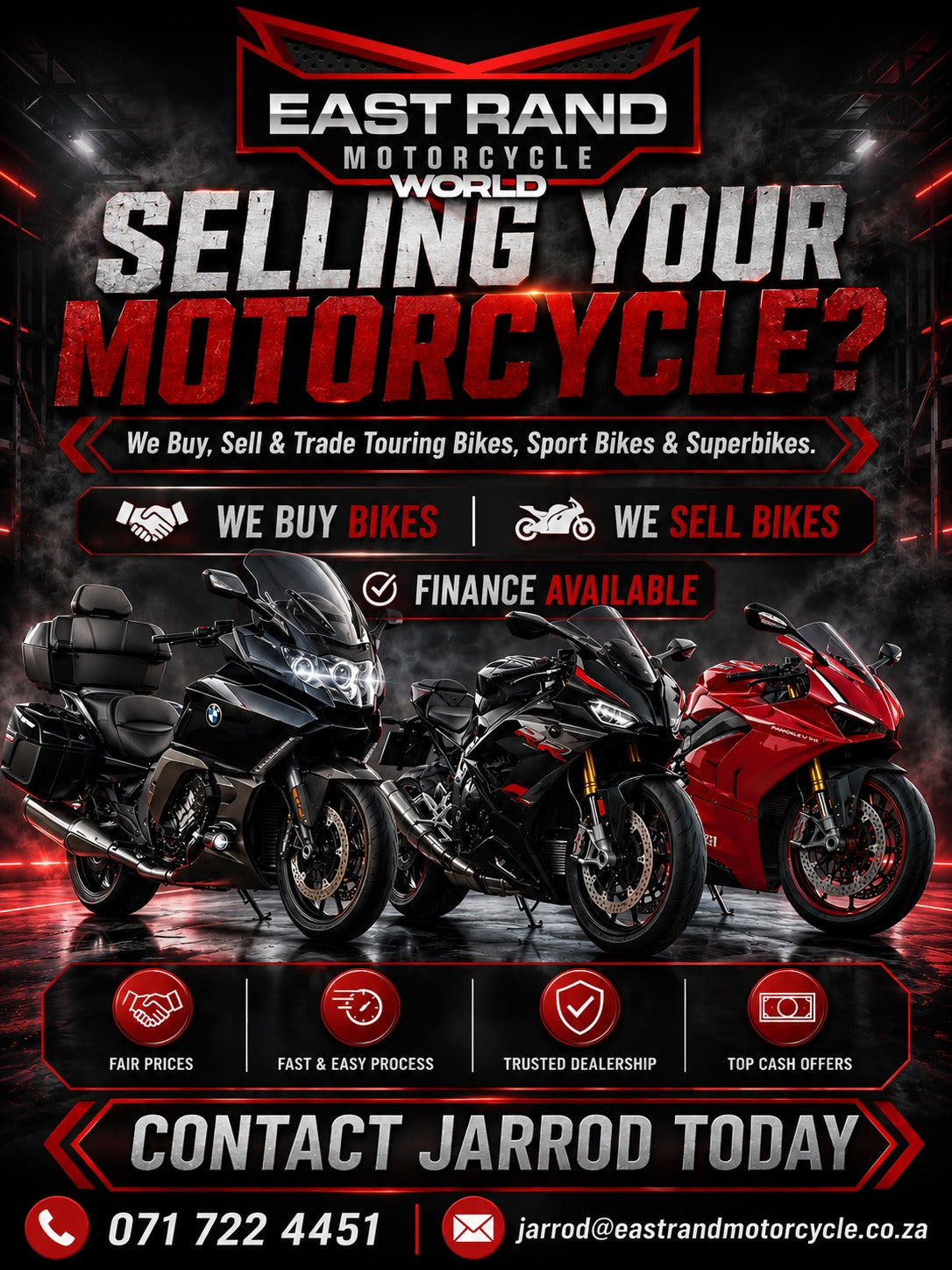 Looking at selling your Superbike? We pay cash on the spot
